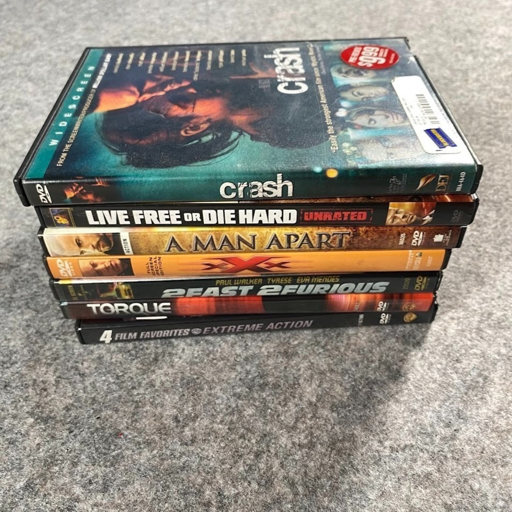Lot of 7 Action DVD'S Mixed Extreme crash live free torque furious man apart die